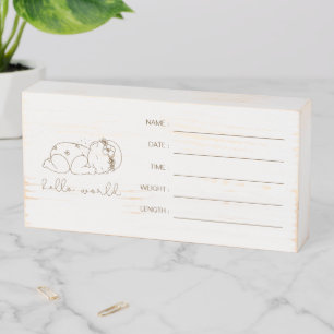 Newborn Keepsake Baby Name Announcement Wooden Box Sign