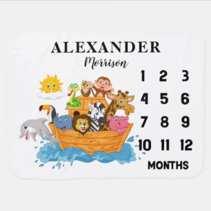 Newborn Monthly Prop Personalized Milestone Baby Blanket