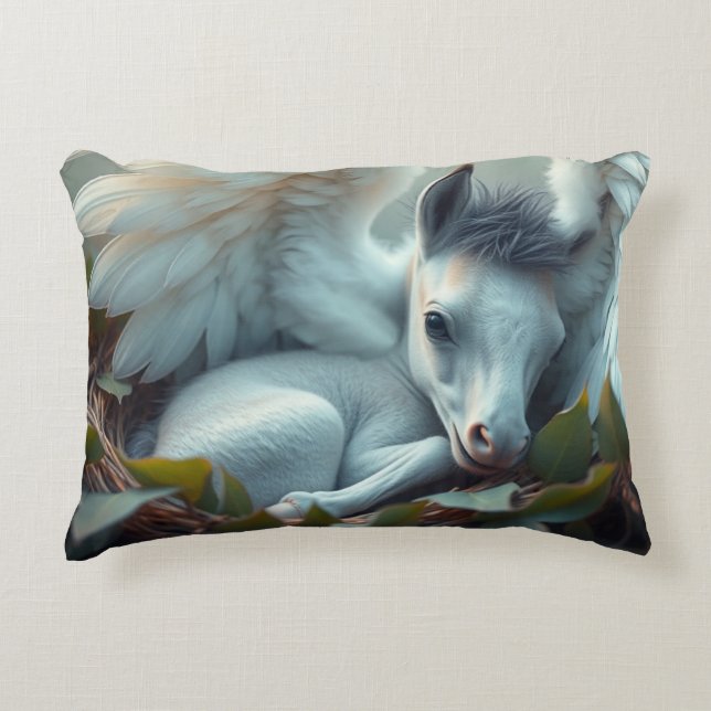 Newborn Pegasus Foal Accent Pillow (Front)