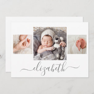 Newborn Photo Collage Birth Announcement