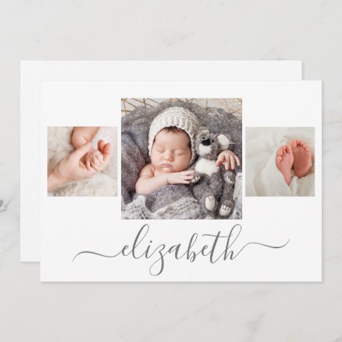 Newborn Photo Collage Birth Announcement