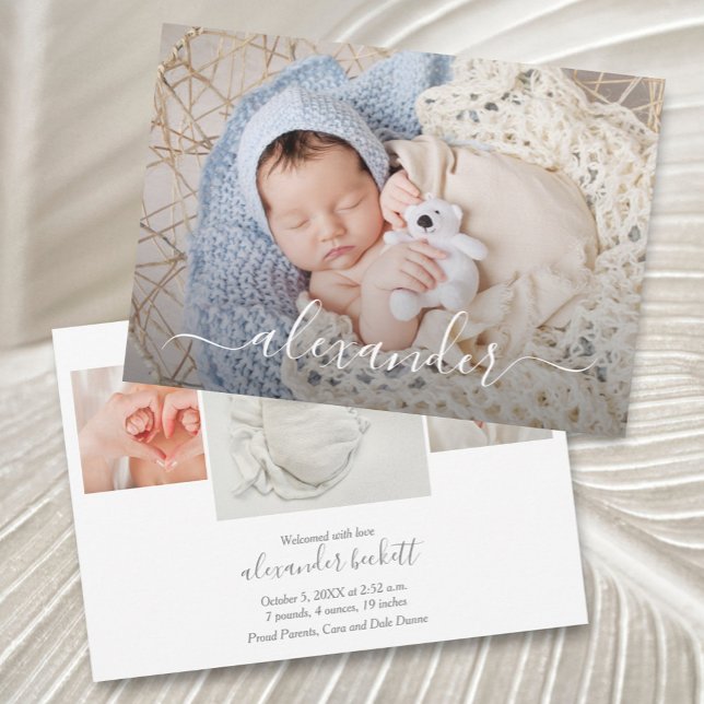 Newborn Photo Collage Birth Announcements (Creator Uploaded)