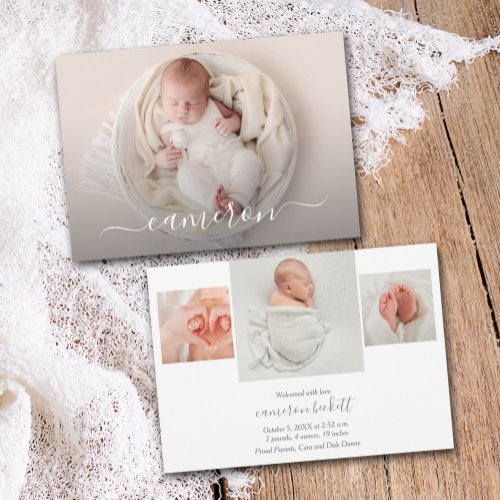 Newborn Photo Collage Birth Announcements