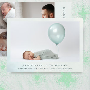 newborn photo collage rainbow baby birth announcement