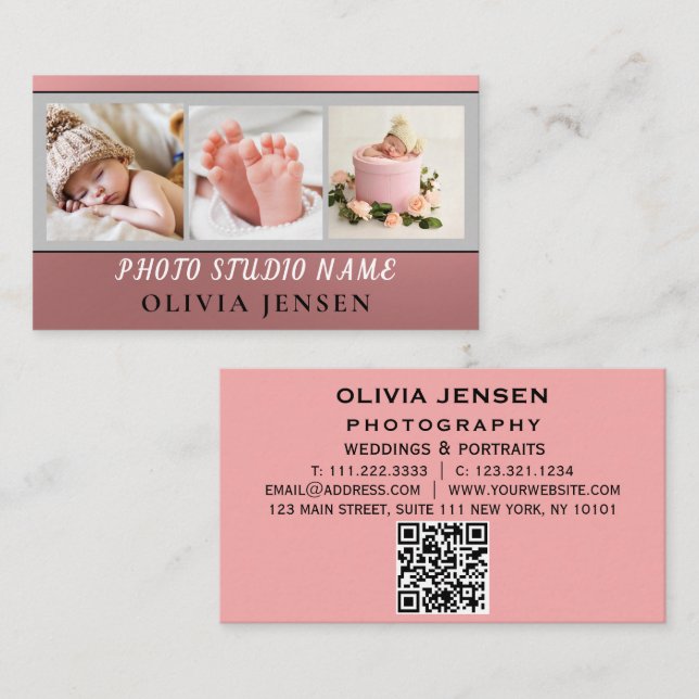 Newborn Photography Baby Photographer Photo  Business Card (Front/Back)