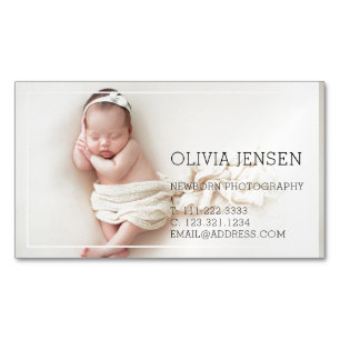 Newborn Photography Baby Photographer Photo Business Card Magnet