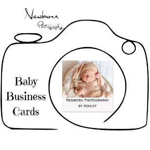 Newborn Photography by Ashley Modern Baby Square Business Card