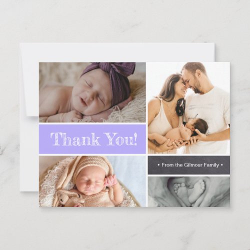 Newborn photos birth Baby Shower Girl Purple Postcard