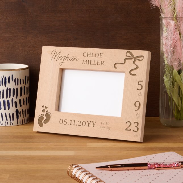 Newborn Picture Frame Keepsake, New Parents Gift  Engraved Frames (Left)