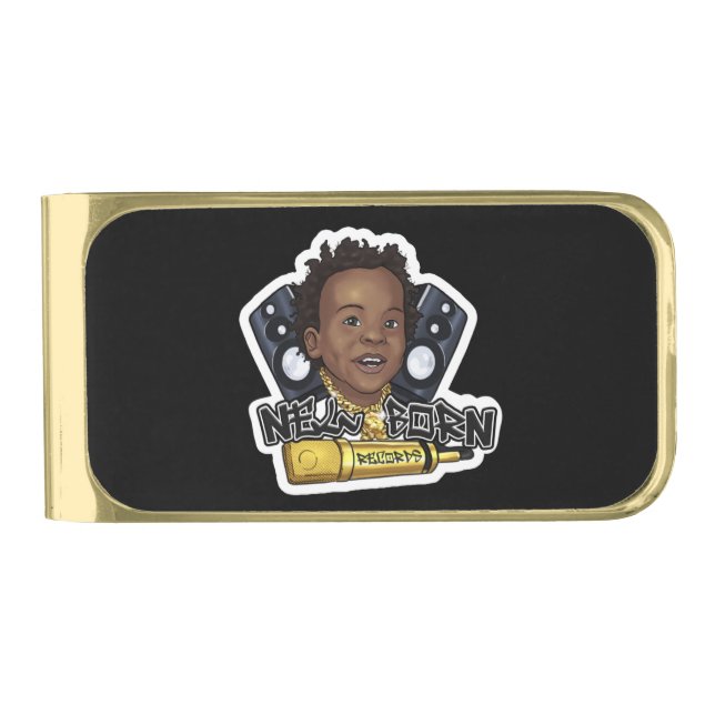 Newborn Records Goldplated Money Clip (Front)