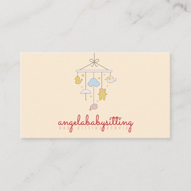 Newborn Room Decor Hanging Toy Baby sitter Business Card