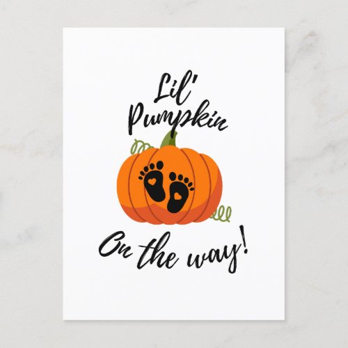 Newborn shower baby cute quote Halloween pumpkin Postcard