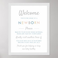 Newborn sign, wash hands poster