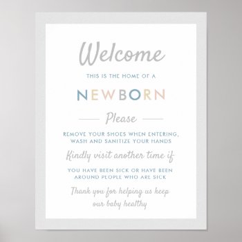 Newborn Sign  Wash Hands Poster by Whimzy_Designs at Zazzle