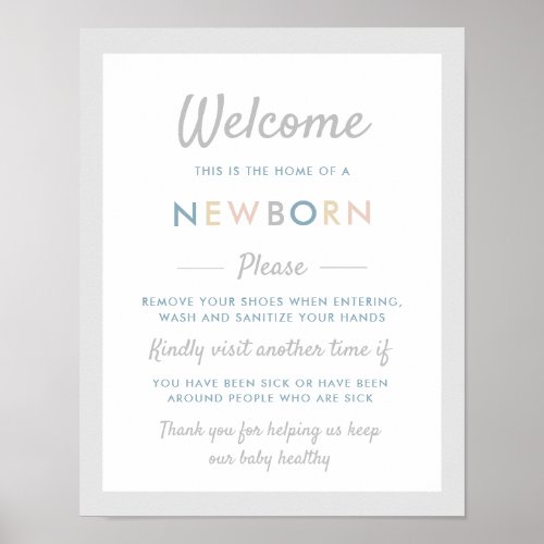 Newborn sign wash hands poster