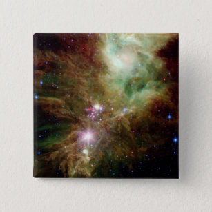 Newborn stars in the Christmas Tree cluster Pinback Button
