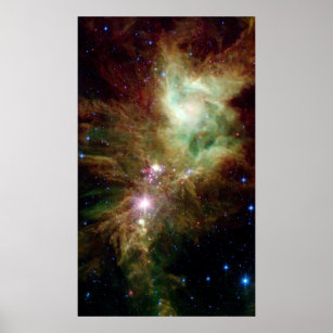 Newborn stars in the Christmas Tree cluster Poster