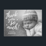 Newborn Thank You Cards<br><div class="desc">Newborn thank you cards with a white script. Upload your newborn's photo and customize the bottom text.</div>