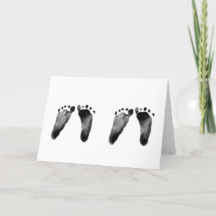 Newborn Twins Footprints Card