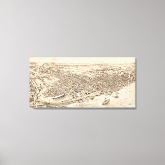 Newburgh, New YorkPanoramic MapNewburgh, NY Canvas Print