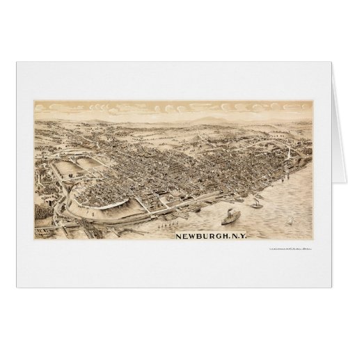 Newburgh NY Panoramic Map _ 1900