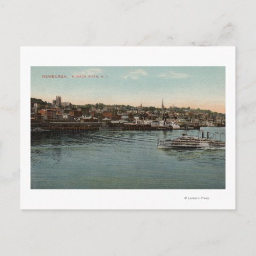 Newburgh NY _ Waterfront view of Hudson River Postcard