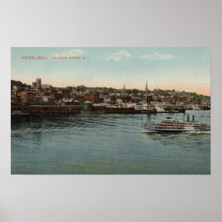 Newburgh, NY - Waterfront view of Hudson River Poster