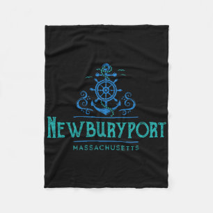 Newburyport Machusetts Nautical Design Fleece Blanket