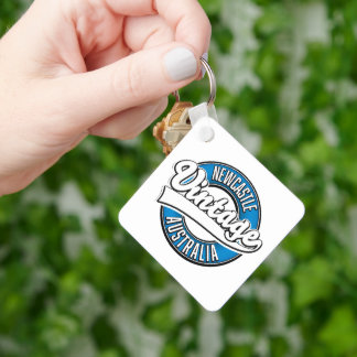 Newcastle australia vintage style logo keychain