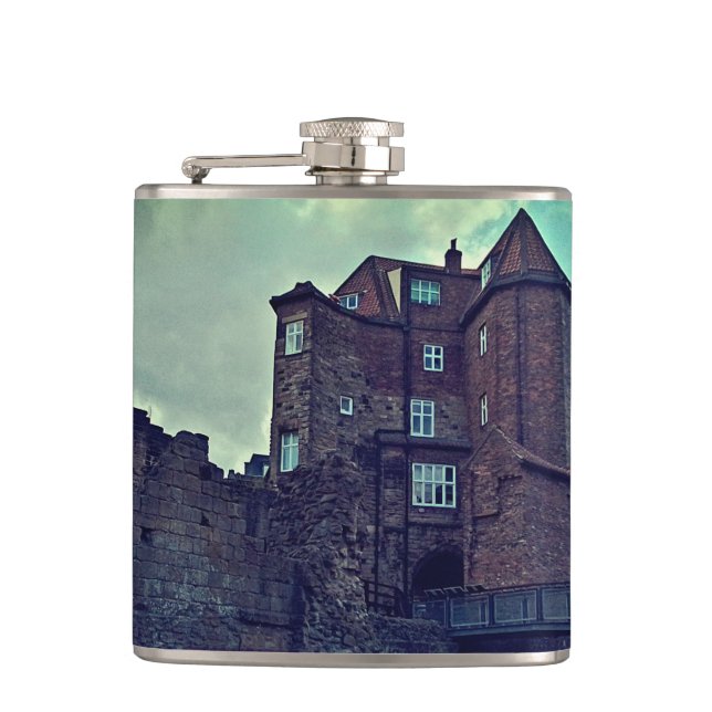 Newcastle castle , ruins flask (Front)