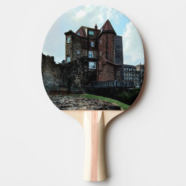 Newcastle castle , ruins ping pong paddle (Front)