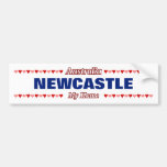 [ Thumbnail: Newcastle - My Home - Australia; Red & Pink Hearts Bumper Sticker ]