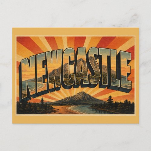 Newcastle Northern Ireland Vintage Travel Art Postcard
