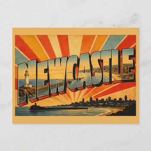 Newcastle NSW Australia Vintage Travel Art Postcard