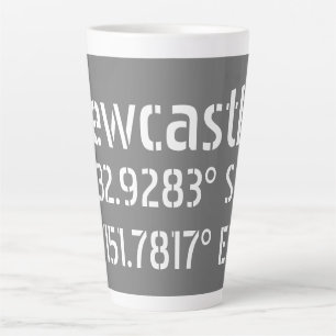 Newcastle NSW Latitude Longitude Latte Mug