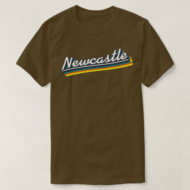 Newcastle NSW Retro Rainbow 2 T-Shirt (Design Front)