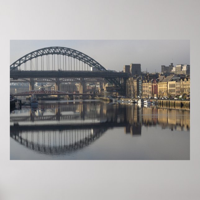 Newcastle Quayside & the Tyne Bridge Poster (Front)