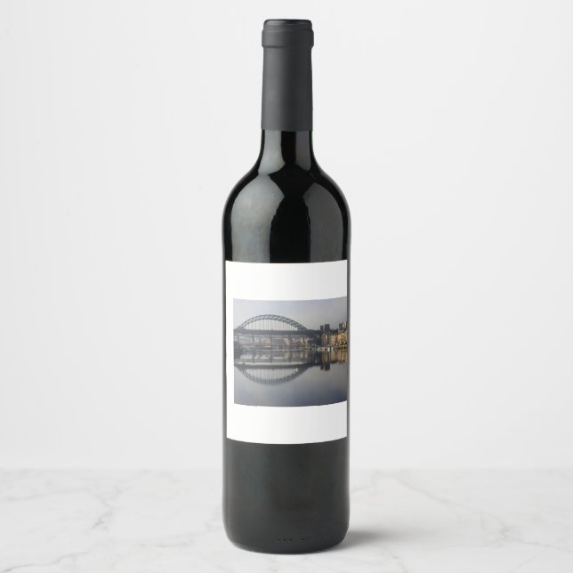 Newcastle Quayside & the Tyne Bridge Wine Label (Front)