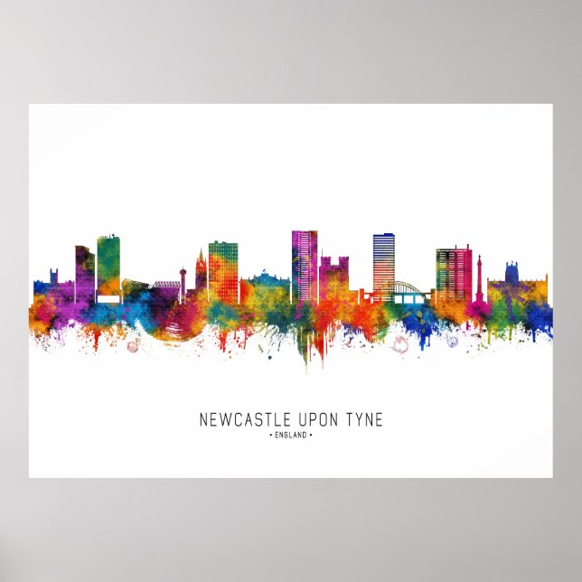 Newcastle UK Skyline Poster (Front)