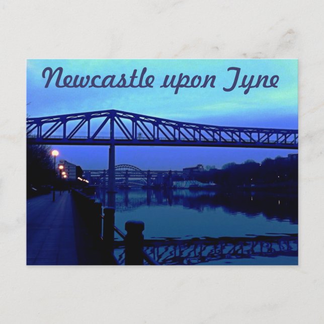 Newcastle upon Tyne Blue Bridges Postcard (Front)
