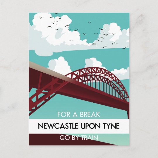 Newcastle upon Tyne bridge poster. Postcard