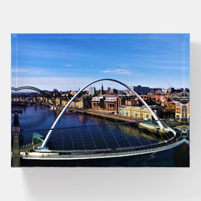 Newcastle upon Tyne Photo of Millennium Bridge Paperweight (Front)