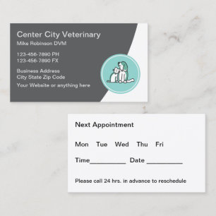 Newest Animal Hospital Appointment Business Cards
