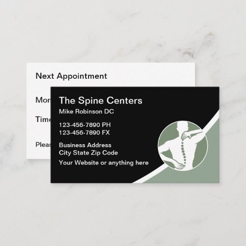 Newest Chiropractor Appointment Business Cards