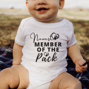 Newest Member of The Pack cute Puppy Paw Gift Baby Baby Bodysuit