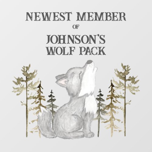 Newest member of the wolf pack nursery decor window cling
