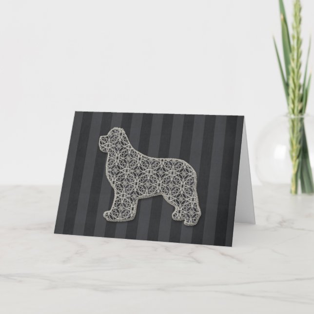 Newf Lace Custom Greeting Letterpress Thank You Card (Front)