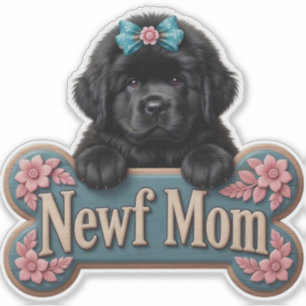 Newf Mom Bone Sticker