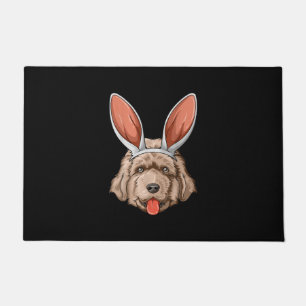 Newfie easter bunny ears   newfoundland dog gift doormat
