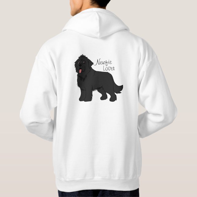 Newfie Lover Black Newfoundland Dog Hoodie (Back)